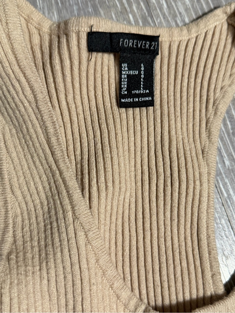 Forever 21 Tan Ribbed Racerback Tank - Picture 2 of 5